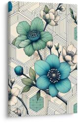 Dovido Tablou mozaic floral în tonuri de turcoaz - 80x120