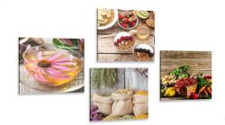 Dovido Set tablouri natura moartă delicată pentru bucătărie - 4x 40x40