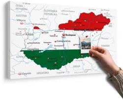 Dovido Tablou pe plută hartă a Ungariei în culorile steagului - 90x60 arrow