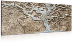 Dovido Tablou copacul abstract pe lemn în design bej - 200x100