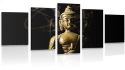 Dovido Tablou 5-piese statuie Budha - 100x50