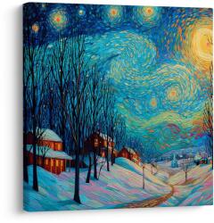 Dovido De Crăciun tablou peisaj nocturn festiv - 70x70