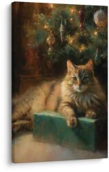 Dovido Tablou atmosferă festivă cu pisică - 60x90