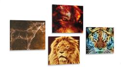 Dovido Set tablouri abstracție de animale misterioasă - 4x 60x60