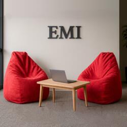 EMI Fotoliu puf relax în formă de pară suede roșu EMI