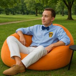 EMI Fotoliu puf relax piele întoarsă portocaliu EMI