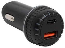 Somogyi Elektronic Kft SAL SAU34AC autós USB töltő, 2in1, USB-A, USB-C, gyorstöltő, dupla töltő (SAU34AC)