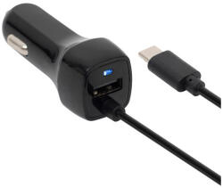 Somogyi Elektronic Kft SAL SAU 24C autós USB töltő 2in1, 2 készülék, USB, USB-C, 2, 4 A összesen (SAU 24C)