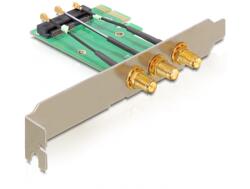 Delock PCI Express kártya Mini PCI Express + 3 RP-SMA port