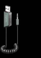 LOGILINK Bluetooth 5.3 audio vevő járművekhez. 1x USB-A. 1x 3.5 mm Aux. fekete