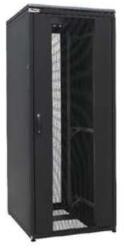 Fibrain Dulap Stând pe Podea 42/800/800, Ușă din Sticlă, Panou Posterior din Oțel, RAL 9005 Negru (Construcție Înșurubată - Capacitate 1000kg) (SRS-42-8/8-S04-B)