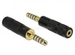 Delock 4, 4 mm-es, 5 tűs sztereó jack apa 2, 5 mm-es, 4 tűs sztereó jack anya átalakító (DL65897) (DL65897)