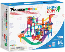 PicassoTiles Mагнитен конструктор 3 в 1 Picasso Tiles STEM - 108 части (PTG108) - ozone