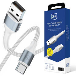 3mk Protection Cablu de date 3MK Hyper N-SERIES, USB-A la USB-C, 18W, 2A, 1m, Alb (5903108680370)