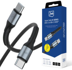 3mk Protection Cablu de date 3MK Hyper N-SERIES, 2x USB-C, 240W, 5A, 2m, Negru (5903108680233)