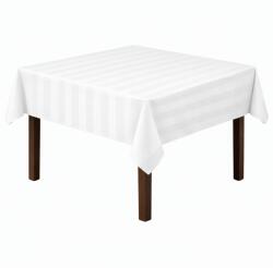 H Hotel Supplier Elite Classic Hotel Supplier 4 személyes terítő, 150x150 cm, 80% pamut, damaszt anyag, 165 GSM, TC250, csíkszélesség 2, 7 cm, Fehér
