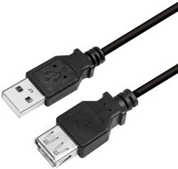 LogiLink Cablu USB 2.0 USB-A/M - USB-A/F, negru, 5 m