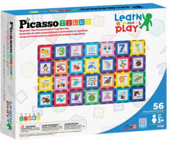 PicassoTiles Constructor magnetic Picasso Tiles STEM - Learn and Play, 56 piese (PT56) Jucarii de constructii magnetice