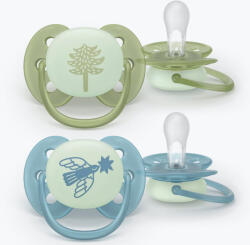 Philips Suzete Philips Avent Ultra Soft - Night, 18+ luni, pentru băiețel (SCF094/05)