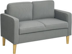 HOMCOM Canapea 2 locuri cu spațiu de depozitare și picioare solide din lemn, pentru living, dormitor, 117 x 63 x 79 cm, Gri deschis | Aosom Romania (83B-130V00LG) Canapea