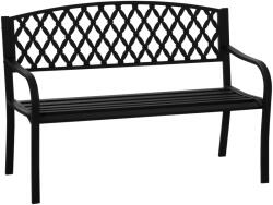 Outsunny Băncuță de Grădină pentru 2 Persoane, din Oțel și Fontă, Design Elegant, Rezistentă, Negru | Aosom Romania (84B-753)