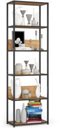 AKORD Loft Fém Polcrendszer - 6 Polcos - 60x192x32 cm (REGMETCZARCRACL600)