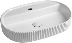 SAPHO INFINITY SINTESI 60x40 cm pultra ültethető mosdó, strip fehér 10SI65060 (10SI65060)