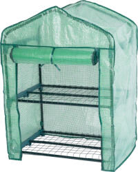 Strend Pro Melegágy, Strend Pro Garden Greenhouse X082, 69 x 49 x 94 cm, fémvázas, UV-álló PE fólia, 2 polcos, kompakt (TC2170851) (TC2170851)