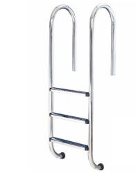  Medence létra, AISI316, kis ívű, 3 fokos, ezüst, rozsdamentes acél, csúszásmentes, ergonomikus (AS-110013) (AS-110013)