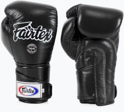 Fairtex Стилни ъглови боксови ръкавици за спаринг - заключен палец черни