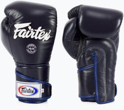 Fairtex Стилни ъглови боксови ръкавици за спаринг - заключен палец, сини