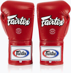 Fairtex Pro Competition Боксови ръкавици със заключен палец Кожа червена