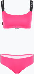Giorgio Armani Дамски бански костюм от две части EA7 Emporio Armani Logo Tape Bikini Top neon pink