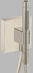 Hansgrohe Set de dus manual, cu cot de perete si suport Square, 2 Jet, nichel periat (Brushed Nickel), Axor Starck 12626820 12626820 (12626820)
