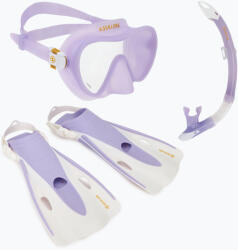 Aqualung Set de snorkeling Aqualung Nabul mască + tub+ labe translucid purple