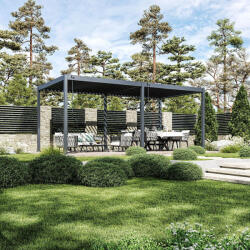 ROJAPLAST ECO 6×3 m bioklimatikus pergola - szabadon álló acél pergola, antracit