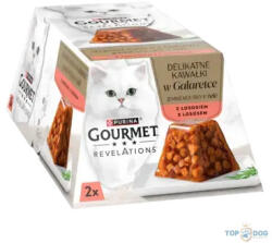 Gourmet Revelations lazaccal zselében nedves macskaeledel 2x57gr