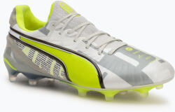 PUMA King Ultimate Forever FG/AG férfi futballcipő tollszürke/elektromos lime/puma fehér/fekete világosszürke