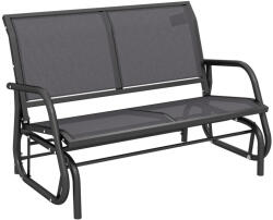 Aosom Kerti hinta pad 2 személyes hintapad fém vázzal, időjárásálló 200 kg teherbírású kerti bútor 120x70x85 cm szürke