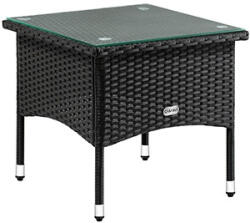 CASARIA Kerti kisasztal, polyrattan, fekete, 50 x 50 x 45 cm (DE102763)