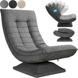 Casaria Relaxációs fotel, szövet, szürke (DE109635)