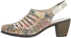 RIEKER Pantofi dama, Rieker, 40959-90-Multicolor, casual, piele naturala, perforati, cu toc, multicolor (Marime: 36)