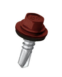 Koelner RAL 3009 Rozsdapiros hatlapfejű önfúró csavar Lemezhez (Fűző) + EPDM alátét 4, 8x19 mm (50905)