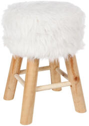 Atmosphera Créateur d'intérieur Taburet decorativ Atmosphera Oslo cu efect de blana alb, 42 cm (JJ-140057D)
