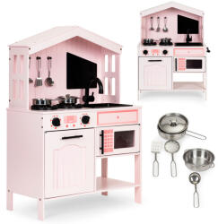 Homelux Bucatarie de jucarie din lemn Homelux cu cuptor, microunde si 5 accesorii (PLK563P) Bucatarie copii