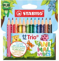 STABILO Trio thick short Animal Vibes színesceruza készlet 12 db-os (205/12-05)