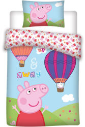 Peppa Malac Hot-air Balloon gyerek, ovis ágyneműhuzat 100×135cm, 40×60 cm (BRM000995) - ostore