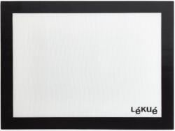 Lékué Silicone Baking Mat sütőlap és gyúrólap, 60x40cm, platina szilikon, áttetsző/fekete