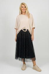 SHOPIKA Bluza bej din jerseu fin din tencel, cu maneca fluture Talie unica