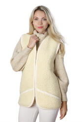 Wooline Vestă din lână, crem Mărime: 3XL